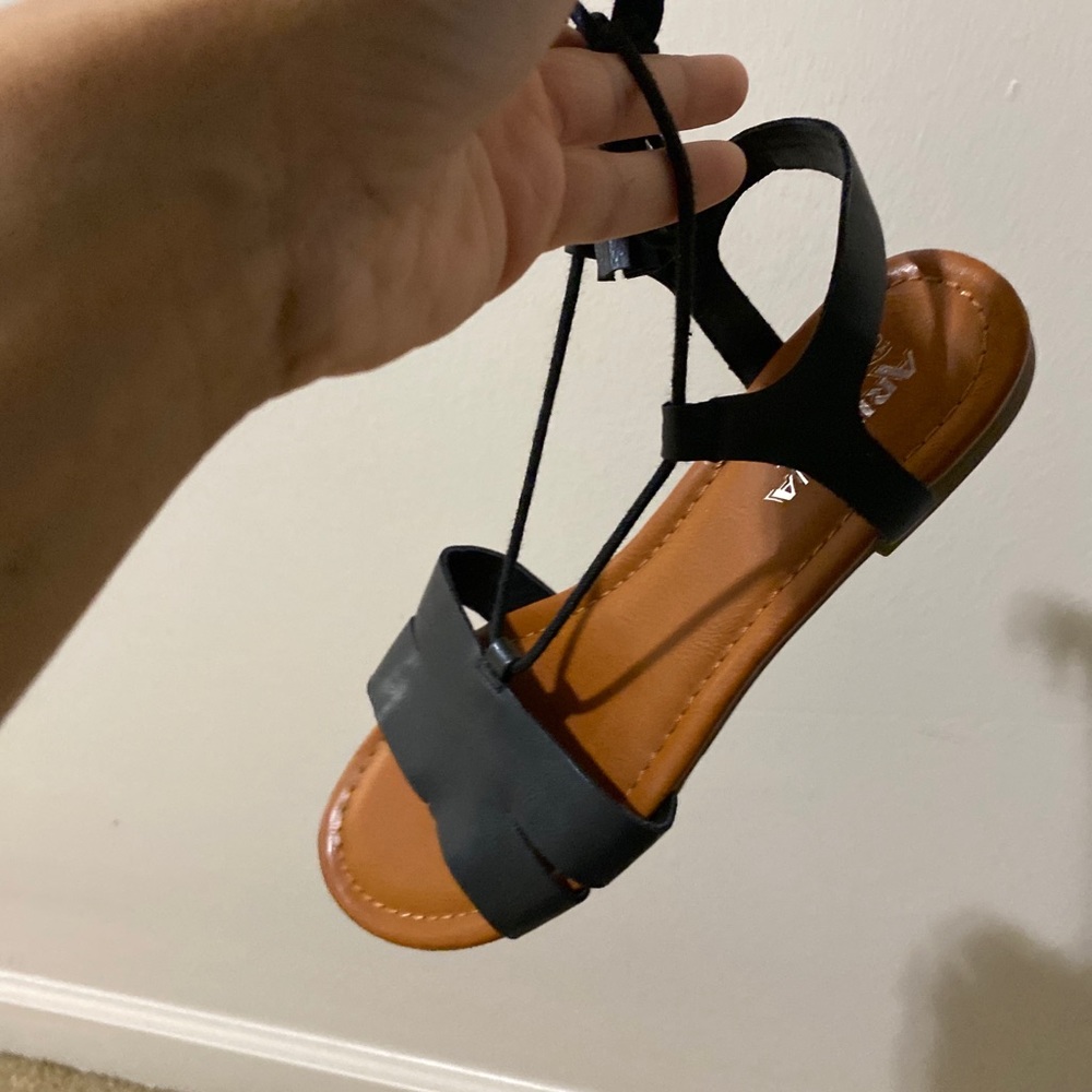 Brand New Leather tie up the leg sandals